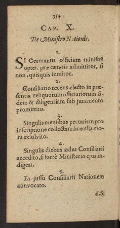 Cap. X. De Ministro Nationis.