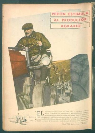 Perón estimula al productor agrario