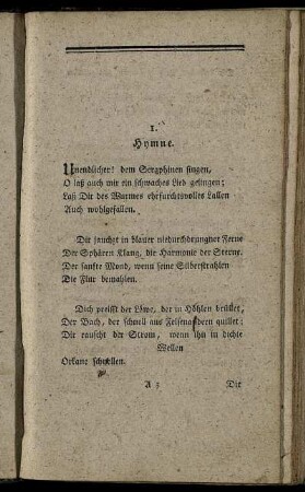 1. Hymne. - 11. Empfindungen am Tage meiner Geburt.