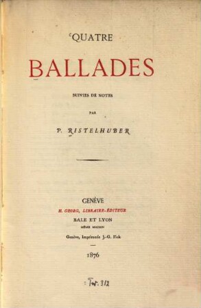 Quatre ballades