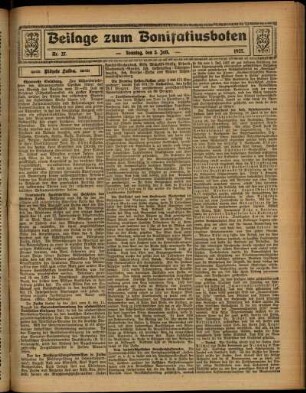 Zweite Ausgabe vom Sonntag, den 03. Juli 1927.