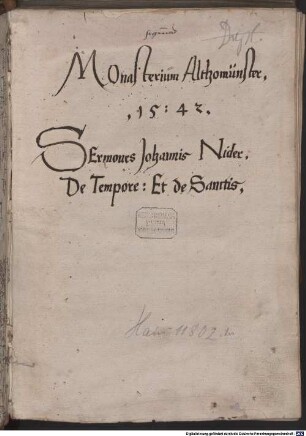 Sermones de tempore et de sanctis cum quadragesimali