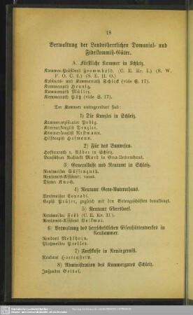 Verwaltung der Landesherrlichen Domanial- und Fideikommiß-Güter
