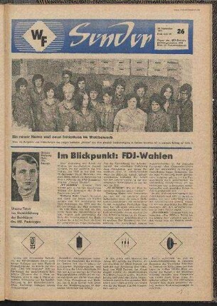 Betriebszeitung 'WF-Sender', Nr.26/1971 (20. September)