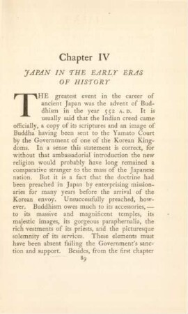 Chapter IV. Japan in the early eras of history