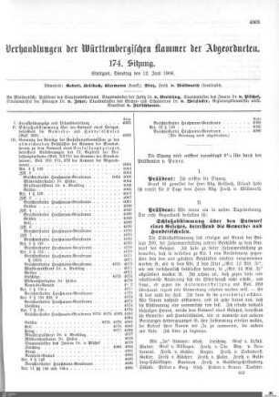 174. Sitzung, Stuttgart, 12.6.1906