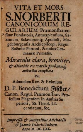 Vita et Mors S. Norberti