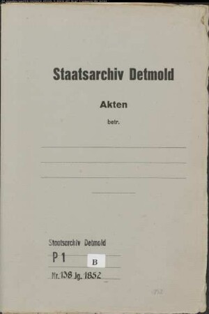 Kirchenbuchduplikate der katholischen Gemeinde Dringenberg, Kreis Warburg ( GHT 1852) (Gemeinde: Katholische Gemeinde Dringenberg)