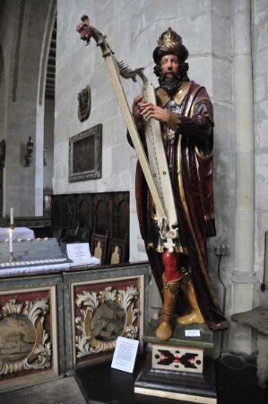 Quedlinburg - Marktkirche : Figur des Heiligen Nikolaus in der Marktkirche, aufgenommen in Quedlinburg am 22. April 2014. Foto Uwe Gerig