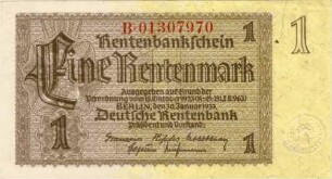 Rentenbankschein der Deutschen Rentenkasse