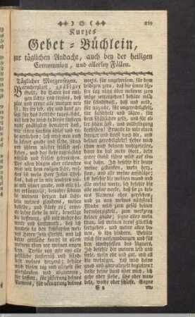 Kurzes Gebet-Büchlein