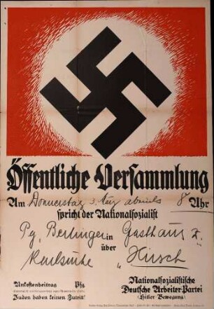 Versammlung der NSDAP-Ortsgruppe Achern: Reichspräsidentenwahl (in Lauf)
