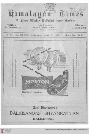 No. XXXIII (27 March 1955)