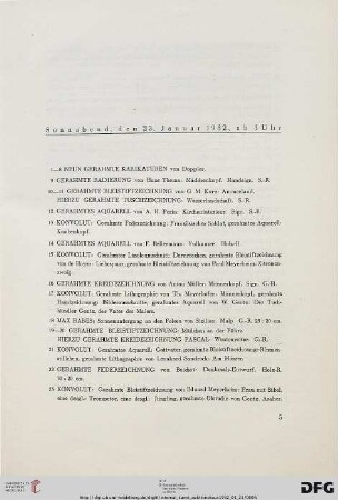 Sonnabend, den 23. Januar 1932, ab 3 Uhr (Nr. 1-367)