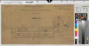Arnsberg, Regierungshauptgebäude, Lehrerinnenseminarplan, Erdgeschoss, Grundriss, Entwurfsplan