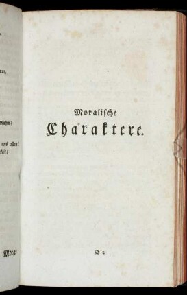 [Anhang.] Moralische Charaktere.