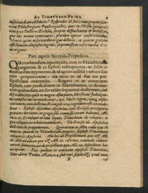 Pars capitis Secunda Propositio.