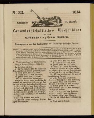 No 33. 15. August. 1834