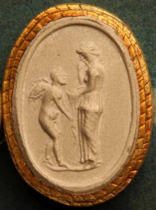 Venus (Aphrodite) scheint den Cupido zu ermahnen (Daktyliothek, Supplement)