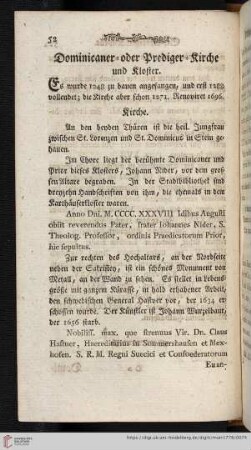 Dominicaner- oder Prediger-Kirche und Kloster