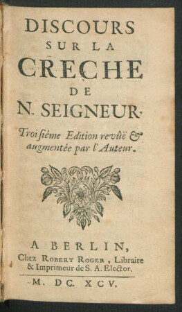 Discours Sur La Creche De N. Seigneur