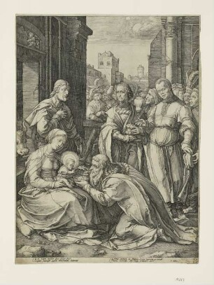 Anbetung der heiligen drei Könige, Blatt 5 der Folge "Geburt und frühe Kindheit Christi"