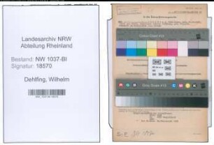 Entnazifizierung Wilhelm Dehlfing , geb. 17.08.1904 (Inspektor)