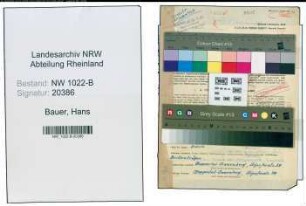 Entnazifizierung Hans Bauer , geb. 02.08.1909 (Kontorist)