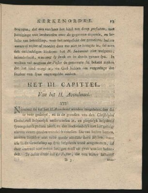 Het III. Capittel. Van het H. Avondmael