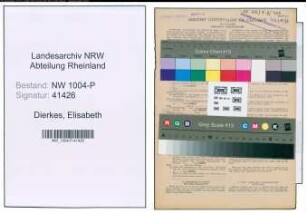 Entnazifizierung Elisabeth Dierkes , geb. 07.09.1887 ()