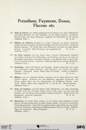 Porzellane, Fayencen, Dosen, Flacons etc. (Nr. 120-175)