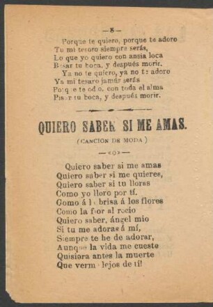 Quiero sober si me amas. : (Canción de moda)