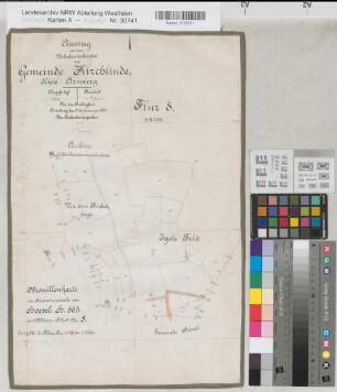 Hövel (Sundern), Teilung der Gemarkung Hövel, Bl.5 Brouillonkarte Kirchlinde Flur 8