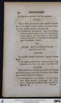 VII. De Iure Ecclesiastico Generatim.
