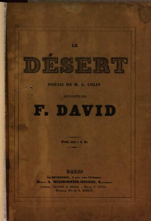 Le désert : Ode symphonie en 3 parties