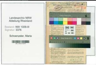 Entnazifizierung Maria Schoenzeler , geb. 02.09.1895 (Lehrerin)