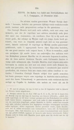 XXXVI. De Raden van Indie aan Bewindhebbers der O. I. Compagnie, 17 December 1645
