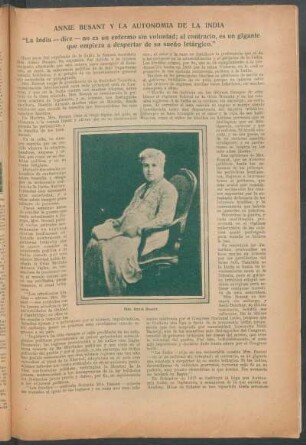 Annie Besant y la autonomía de la India