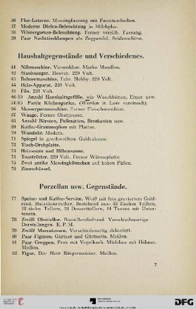 Haushaltgegenstände und Verschiedenes (Nr. 41-76)