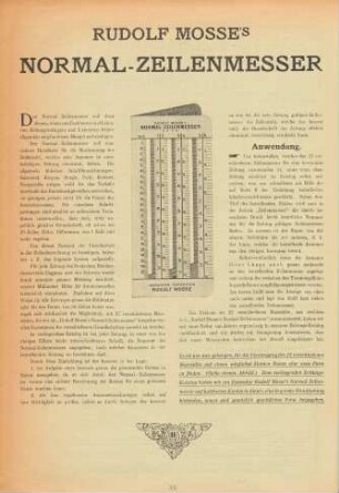 Rudolf Mosse's Normal-Zeilenmesser