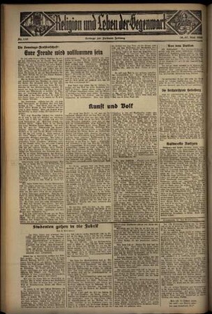 Vierte Ausgabe vom Sonntag, den 17. Mai 1936.