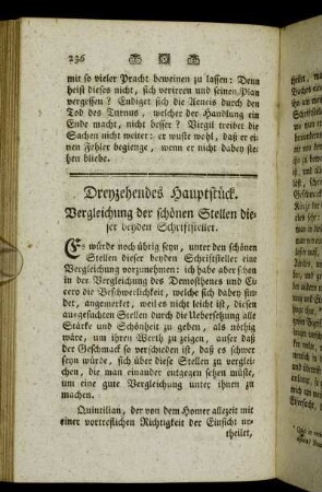 Dreyzehendes Hauptstück. Vergleichung der schönen Stellen dieser beyden Schriftsteller.