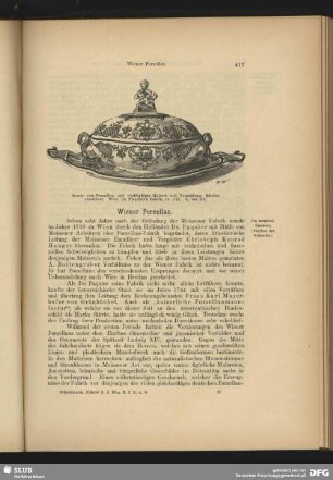 Bowle von Porzellan mit Malerei und Vergoldung