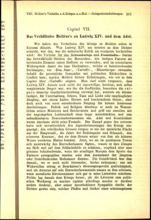 Capitel VII. Das Verhältniss Molière's zu Ludwig XIV. und dem Adel.