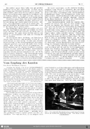 Vom Empfang des Kunden