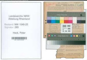 Entnazifizierung Peter Heck , geb. 19.06.1882 (Steuerberater)