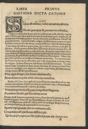 Liber Primus Disticha Dicta Catonis