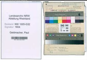 Entnazifizierung Paul Geldmacher , geb. 29.12.1892 (Reg.Inspektor)