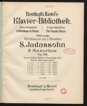 1: Mazurka G-Dur : Op. 136 No. 1