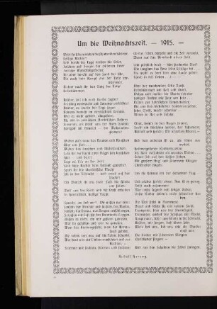 Gedicht: Um die Weihnachtszeit. - 1915. -